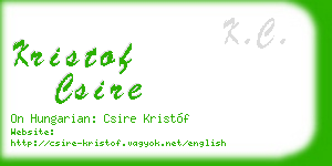 kristof csire business card